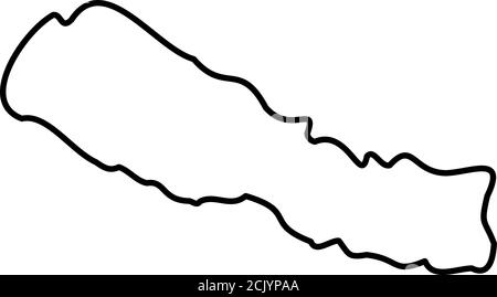 Nepal - carta nera del confine dell'area del paese. Semplice illustrazione vettoriale piatta. Illustrazione Vettoriale