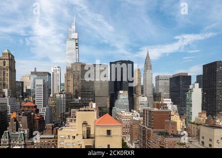 2020 Vista panoramica del centro di Manhattan dal tetto di Murray Hill, New York, Stati Uniti Foto Stock