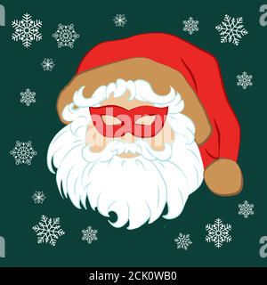 schizzo di babbo natale faccia segreta babbo stile incisione mano illustrazione disegnata Illustrazione Vettoriale