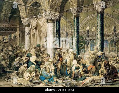 Tornai Gyula - rifugiati nella Galleria dell'Hagia Moschea di Sophia dopo Amadeo preziosi - Scuola Ungherese - 19 Secolo Foto Stock