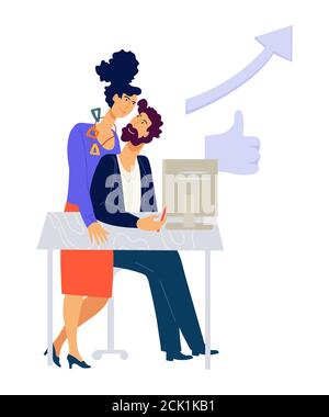 Colleghi team aziendale creativo che lavorano insieme Illustrazione Vettoriale