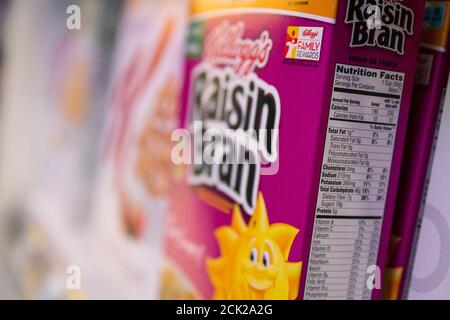 The Nutrition Facts label is seen on a box of Pop Tarts at a ...