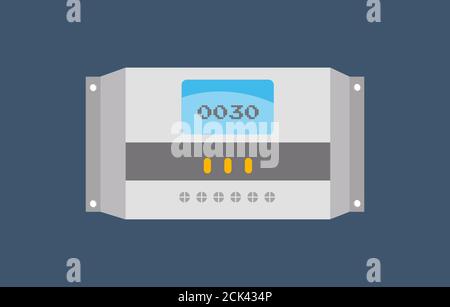 Controller di carica solare in design piatto - apparecchiature per energia solare Immagine concettuale Foto Stock