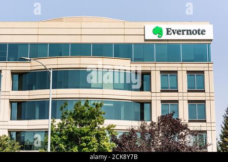 15 settembre 2020 Redwood City / CA / USA - sede centrale di Evernote Corporation nella Silicon Valley; Evernote è un'app progettata per prendere appunti, per partecipare Foto Stock