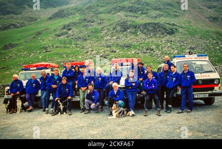 La squadra di soccorso di montagna Langdale/Ambleside è una delle più trafficate del Regno Unito in un salvataggio nel Distretto dei Laghi, Regno Unito. Foto Stock