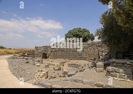 Periodo del secondo Tempio di Gamla, antica città ebraica sulle alture del Golan, Israele Foto Stock