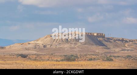 Tel Nitzana una città nabataea situata nel sud-ovest del deserto di Negev in Israele vicino al confine egiziano. Potrebbe essere stata una stazione di carovan cammello Foto Stock