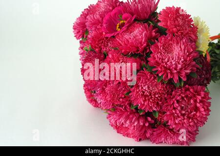 Bouquet di fiori. Gli astori sono rosa. Foto Stock