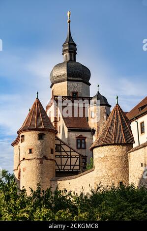 La Fortezza Marienberg a Würzburg, una città tedesca nella Baviera settentrionale lungo il fiume meno. Foto Stock