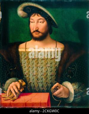 Francesco i (1494-1547) Re di Francia, ritratto dipinto di Joos van Cleve, 1532-1533 Foto Stock