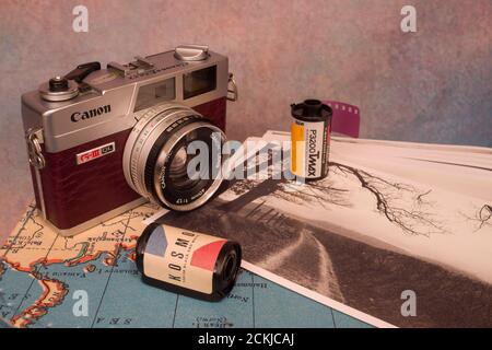 Telecamera a film Canon Canonet QL17 GIII Foto Stock