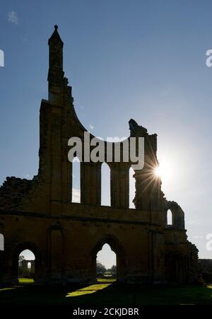 Byland Abbey, Coxwold, nel quartiere Ryedale del North Yorkshire, Inghilterra, nel North York Moors National Park Foto Stock