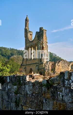 Byland Abbey, Coxwold, nel quartiere Ryedale del North Yorkshire, Inghilterra, nel North York Moors National Park Foto Stock