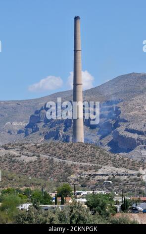 Fonderia, Ray Mine, Asarco Hayden Complex, miniera di rame, Hayden, Arizona, USA. Foto Stock