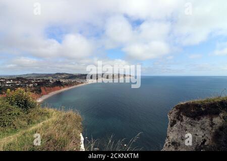 Spiaggia di Seaton e costo Foto Stock