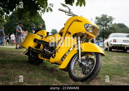 DIEDERSDORF, GERMANIA - 30 AGOSTO 2020: La moto Harley-Davidson. La mostra di 'US Car Classics'. Foto Stock