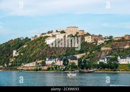 Vuoto castello a Coblenza, Germania Foto Stock