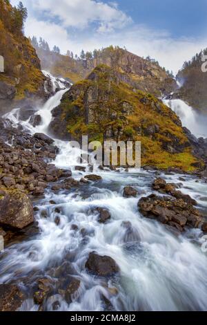 In Laatefoss Odda Foto Stock