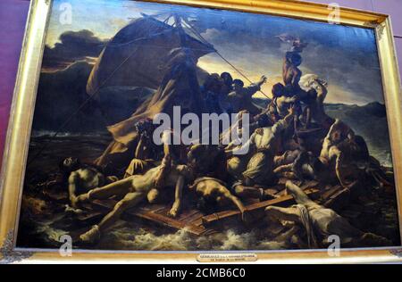 Parigi, Francia - le Louvre Pittura le Radeau de la Meduse di Gericault inizio 19 ° secolo Foto Stock