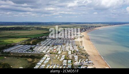 Veduta aerea del drone di Eastbourne East Sussex Foto Stock