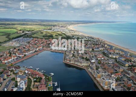 Veduta aerea del drone di Eastbourne East Sussex Foto Stock