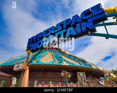 Hyperspace Mountain, Disneyland Paris, Marne-la-Vallée, Parigi, Francia, Europa Foto Stock