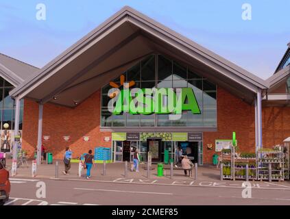 Asda supermercato, Biggleswade, Bedfordshire, Inghilterra Foto Stock