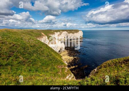 Flamborough si dirige verso la costa Heritage. Yorkshire, Inghilterra, Regno Unito Foto Stock