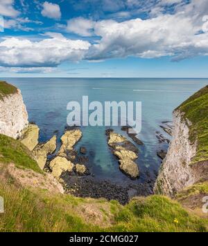 Flamborough si dirige verso la costa Heritage. Yorkshire, Inghilterra, Regno Unito Foto Stock