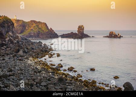 Jeju-do Seondol rock, Seopjikoji, Jeju Island, Corea del Sud Foto Stock