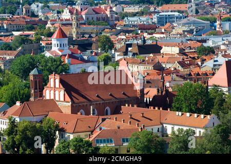Vista panoramica sulla città vecchia di Vilnius, Lituania Foto Stock