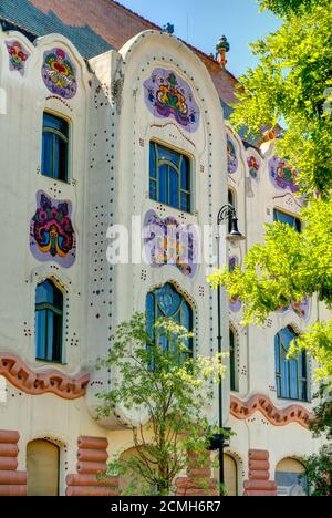 Architettura Art Nouveau a Kecskemet, Ungheria Foto Stock