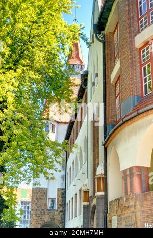 Architettura Art Nouveau a Kecskemet, Ungheria Foto Stock