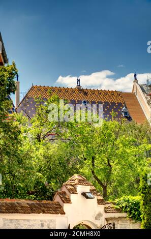 Architettura Art Nouveau a Kecskemet, Ungheria Foto Stock