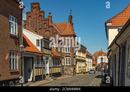 Altstadt in Viborg, Dänemark, Europa | parte vecchia della città di Viborg, Danimarca, Europa Foto Stock