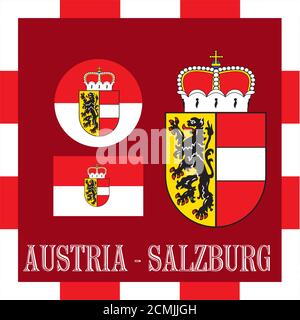 Insegne nazionali di Salisburgo - Austria Foto Stock