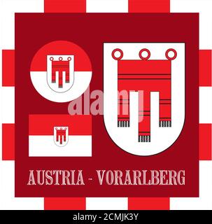 Insegne nazionali di Vorarlberg - Austria Foto Stock