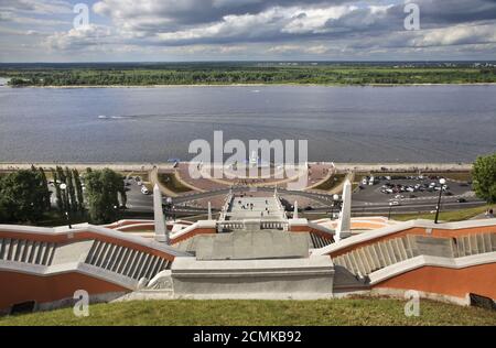 Scala Chkalov a Nizhny Novgorod. Russia Foto Stock