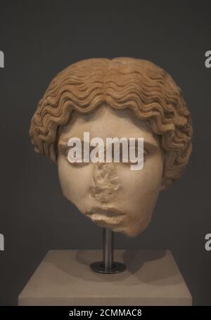 Amazon's Head | Amazon Mattei Type: Frammento di un gruppo di copie romane dei modelli di Phidias. Periodo Adriatico, 117-138 d.C. 5800X4000 300pi Foto Stock