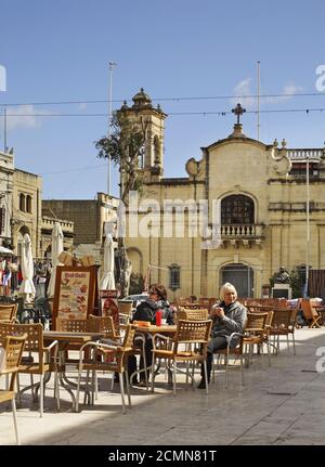 Piazza dell'Indipendenza a Victoria. Centro culturale. Isola di Gozo. Malta Foto Stock