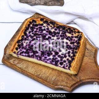 Torta di ricotta e mirtilli Foto Stock