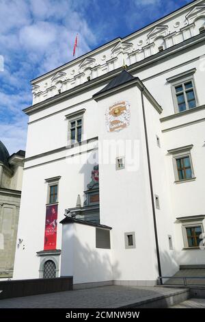 Palazzo dei Granduchi di Lituania, Lietuvos Didžiosios Kunigaikštystės valdovų rūmai Vilniaus žemutinėje pilyje, Vilnius, Lituania, Europa Foto Stock