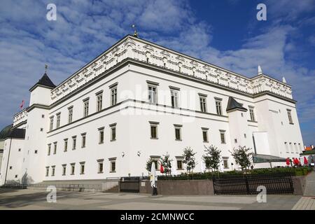 Palazzo dei Granduchi di Lituania, Lietuvos Didžiosios Kunigaikštystės valdovų rūmai Vilniaus žemutinėje pilyje, Vilnius, Lituania, Europa Foto Stock