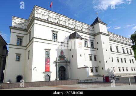 Palazzo dei Granduchi di Lituania, Lietuvos Didžiosios Kunigaikštystės valdovų rūmai Vilniaus žemutinėje pilyje, Vilnius, Lituania, Europa Foto Stock