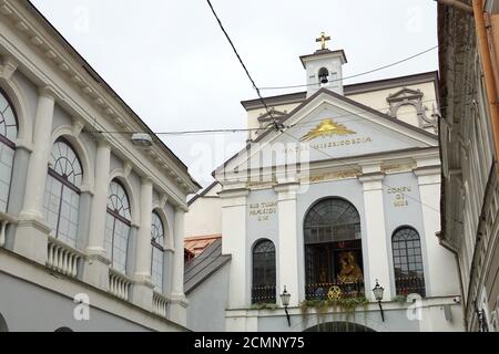 Porta dell'alba, Aušros vartai, Vilnius, Lituania, Europa Foto Stock