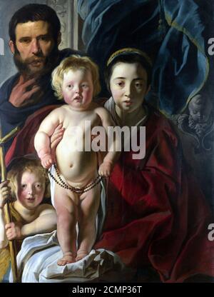 JORDAENS-Jacob-la-Sacra-Famiglia-e-San-Giovanni-Battista. Foto Stock