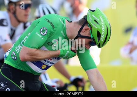 17 settembre 2020; la Roche sur Foron, Francia; Tour De France 2020, Meribel a la-Roche-sur-Foron, tappa 18; Sam Bennett Irlanda Deceuninck - Quick - Step Credit: Action Plus Sports Images/Alamy Live News Foto Stock