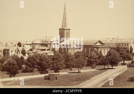 John Degotardi - Chiesa di San Giacomo, da Hyde Park, viste SydneyPhotographic di Sydney e del Paese circostante. Nuovo S... Foto Stock