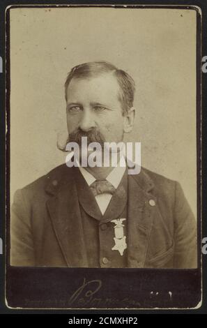 John W. January, veterano della Co. B, 14th Illinois Cavalry Regiment con medaglia) - fotografato da Bowman, Ottawa, uccide Foto Stock