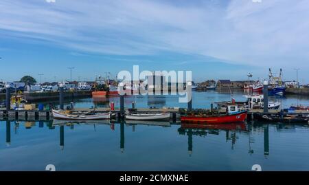 Piccole imbarcazioni da pesca allacciate a Howth, Dublino, Irlanda. Foto Stock